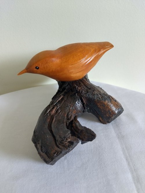 Crafted Whittled Nuthatch 